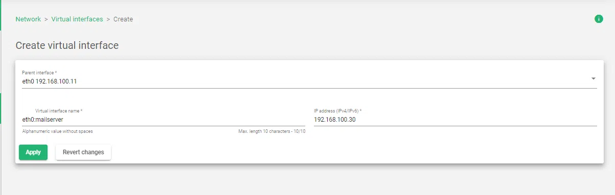 virtual interface in SKUDONET