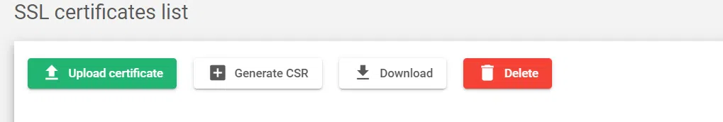 SSL Certificates List