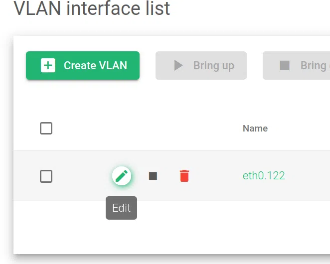 VLAN interface in SKUDONET: