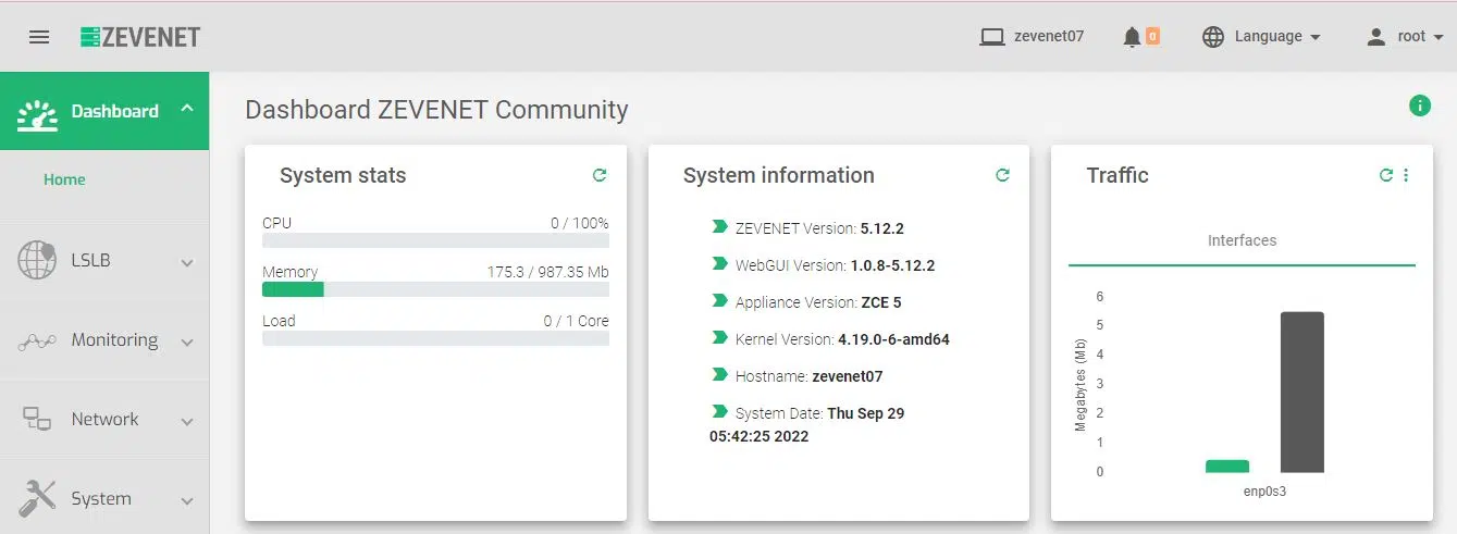 dashboard load balancer stats