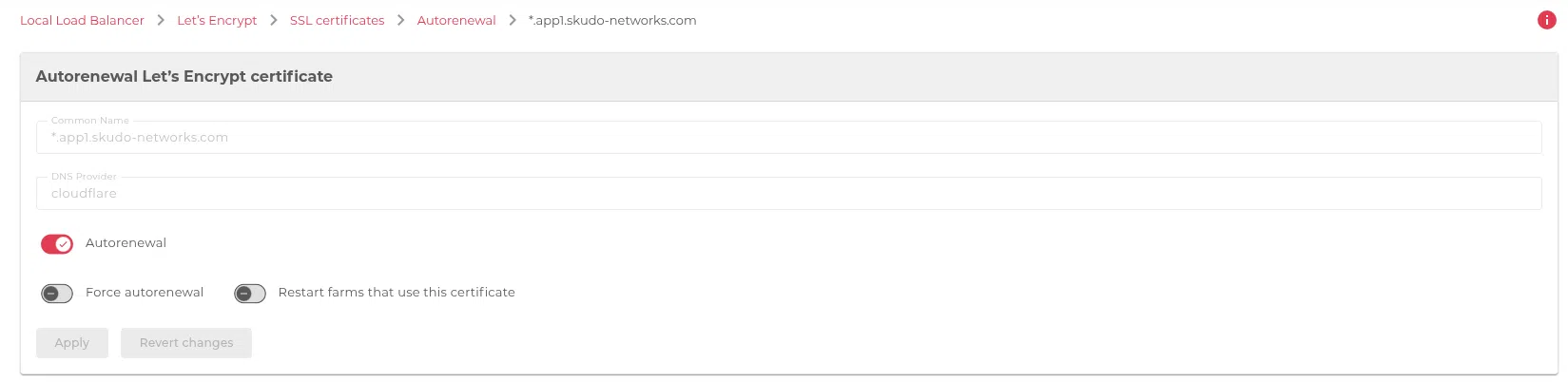 Auto renewal flag for Let’s Encrypt Certificate Management