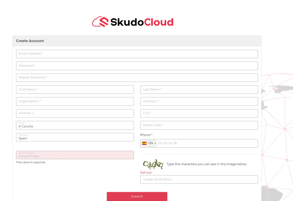Create SkudoCloud Account
