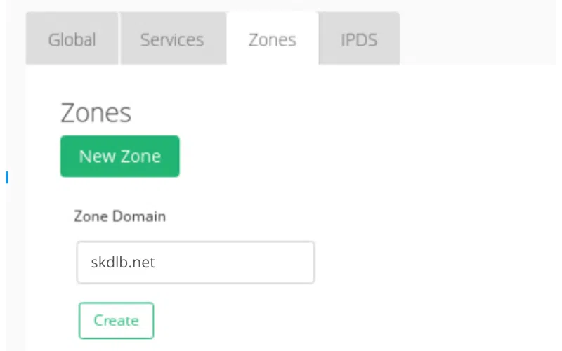 Create a GSLB zone in the first data center